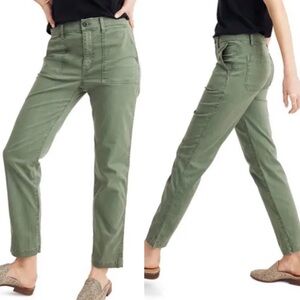 Madewell 24 Stovepipe Fatigues Army Olive Green‎ Cargo Straight Pants